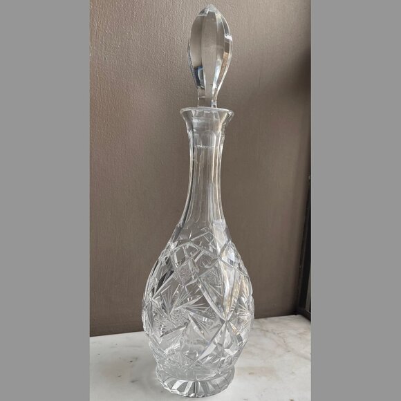 Midcentury Brilliant Cut Lead Crystal Decanter - Picture 1 of 13